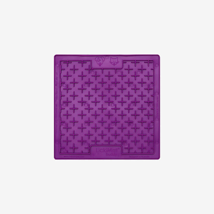 Purple pet silicone lickimat mat container with rounded corners and a clean, simple design with 4 rubber dots in each corner.