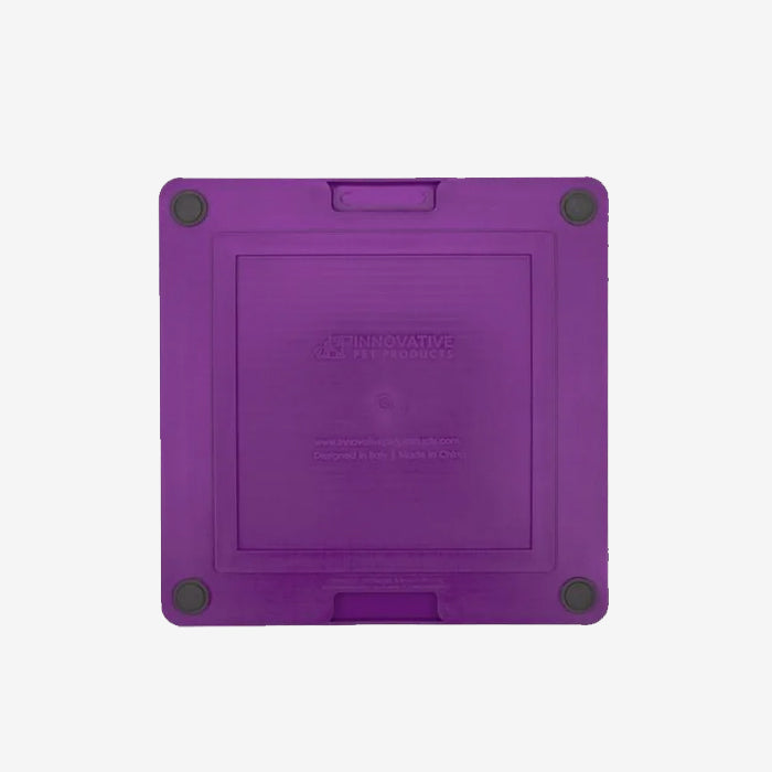 Purple removable pet silicone lickimat mat container with rounded corners and a clean, simple design.