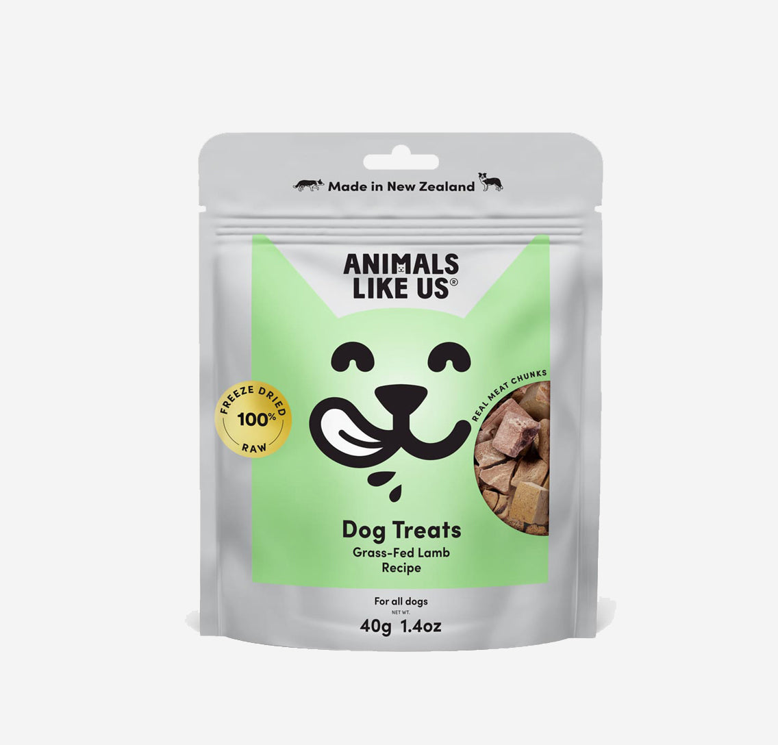 Animals Like Us Good Dog Treats are made of 100% New Zealand raw freeze-dried grass-fed lambs organs. The mixture is high in Protein, for increased muscle mass and energy, while rich in Omega 3 and 6 to help promote healthy skin and a shiny coat. Plus they are low in carbs. Ideal treat for training or snacks.