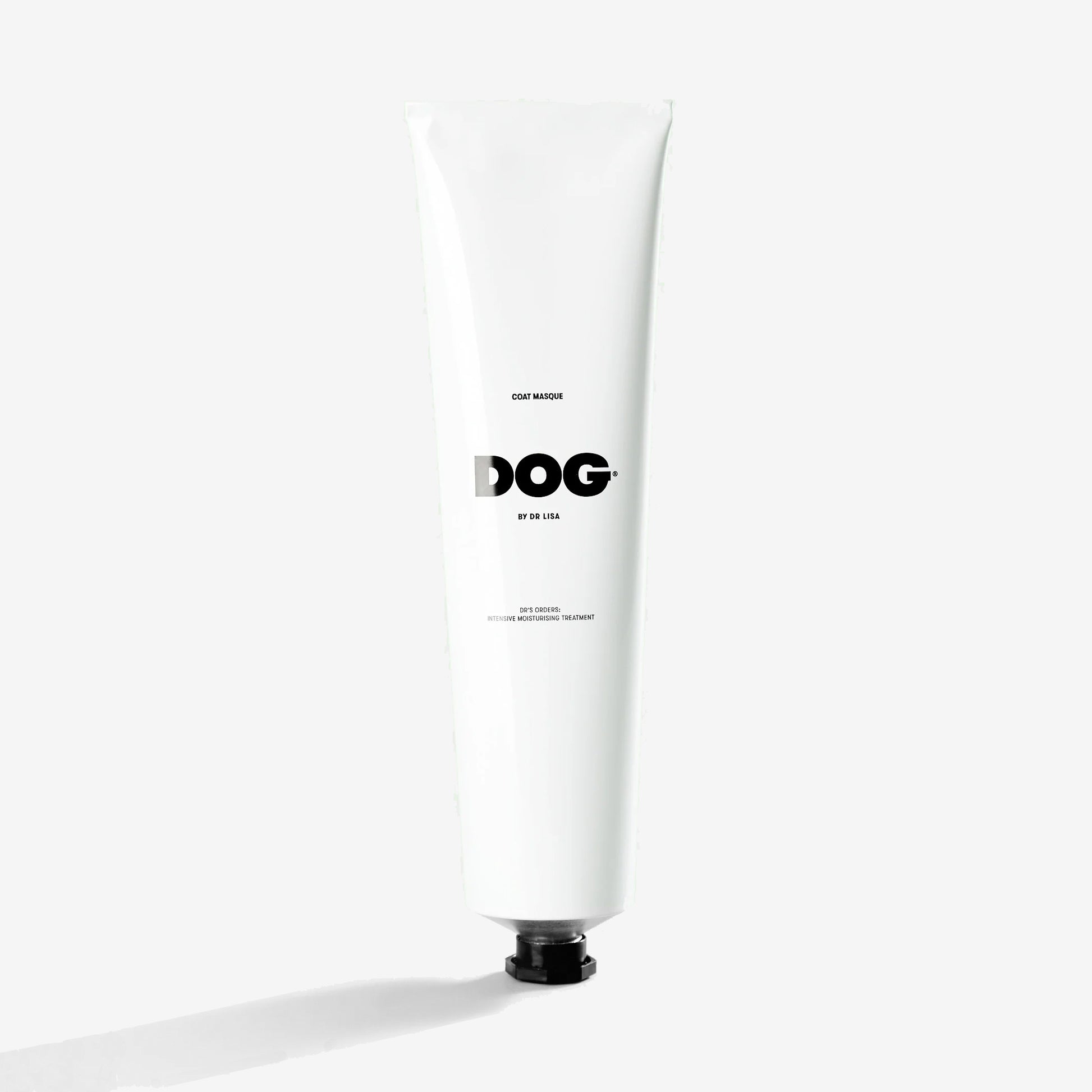 a white aluminium tube filled with a coat masque for dogs