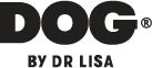Logo of 'DOG by Dr. Lisa' on a black background