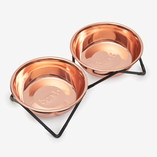 Designer Pet Bowl by Bendo is made for kitty cats who prefer a seat at the table, MEOW MEOW brings fine dining back to ground level. An ultra-lux cat bowl, elevated by a minimalist, powder-coated steel stand. Shop Online at StevieLicksx® Pet Boutique and general supplies store.