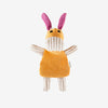 plush dog toy donkey orange body cream arm and legs and pink ears