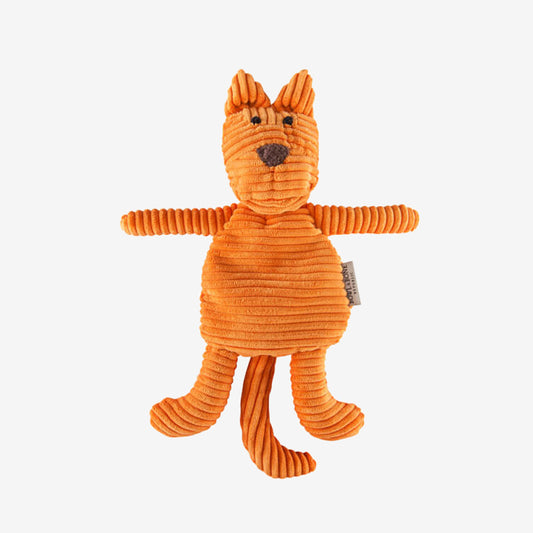 a orange cat plush dog toy